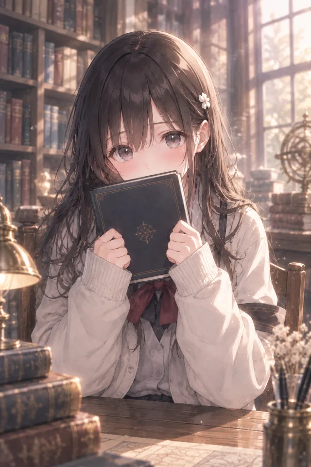 紺色のノートを抱える白石ゆい